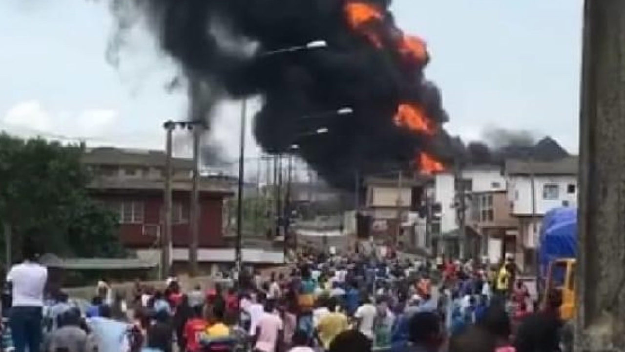 Fire guts NNPC filling Station at Ifako Ijaiye LGA in Lagos