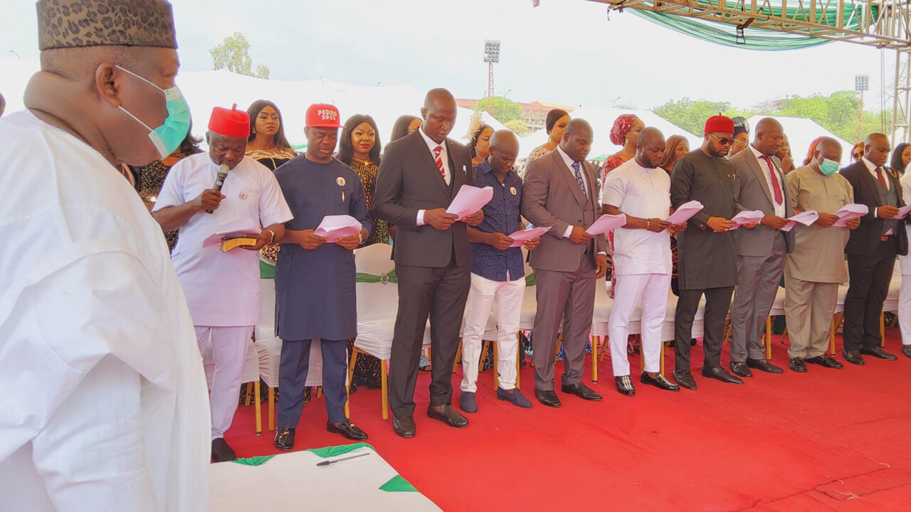 PDP Jubilates In Enugu As Gov. Ugwuanyi Inaugurates Newly Elected Council Chairmen, Deputies