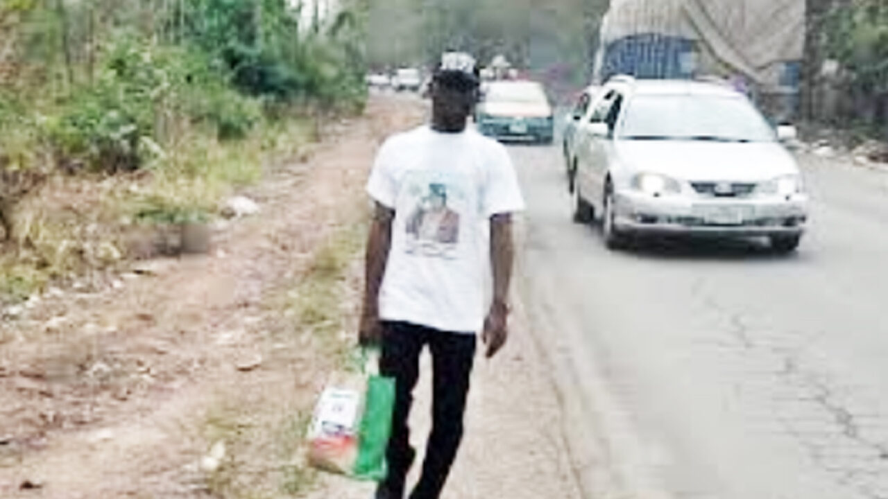 UPDATE: Kano Man Trekking From Abuja To Lagos For Tinubu Arrives Ibadan
