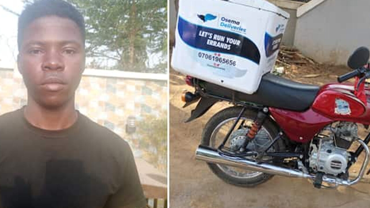 Delivery Man Runs Away With Employer’s Bike On First Day At Work, Eats Food And Turns Bike To Personal Use