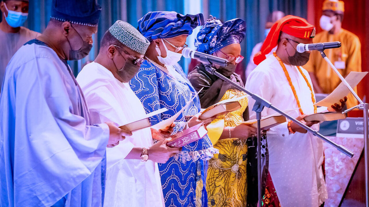 Buhari Swears in NPC, ICPC Commissioners