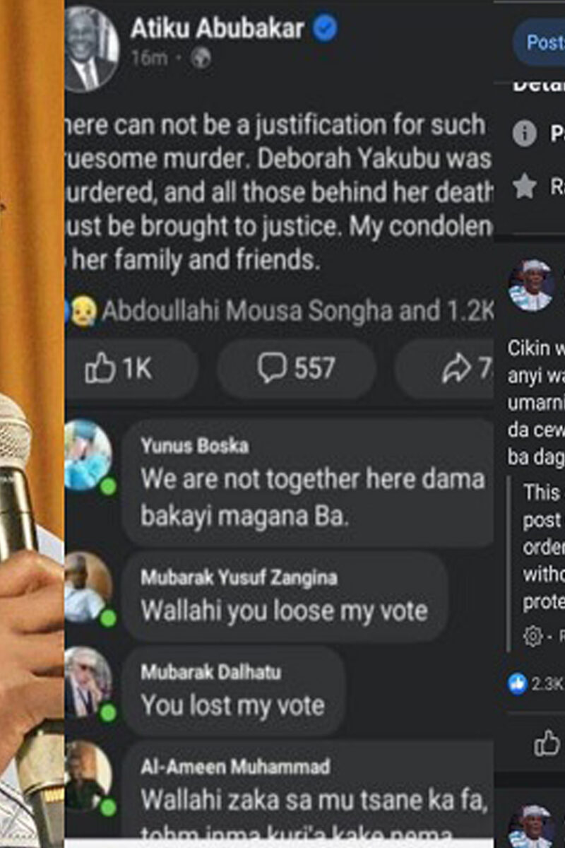 Alleged Blasphemy: Atiku Deletes Tweet Condemning Killing of Sokoto Student