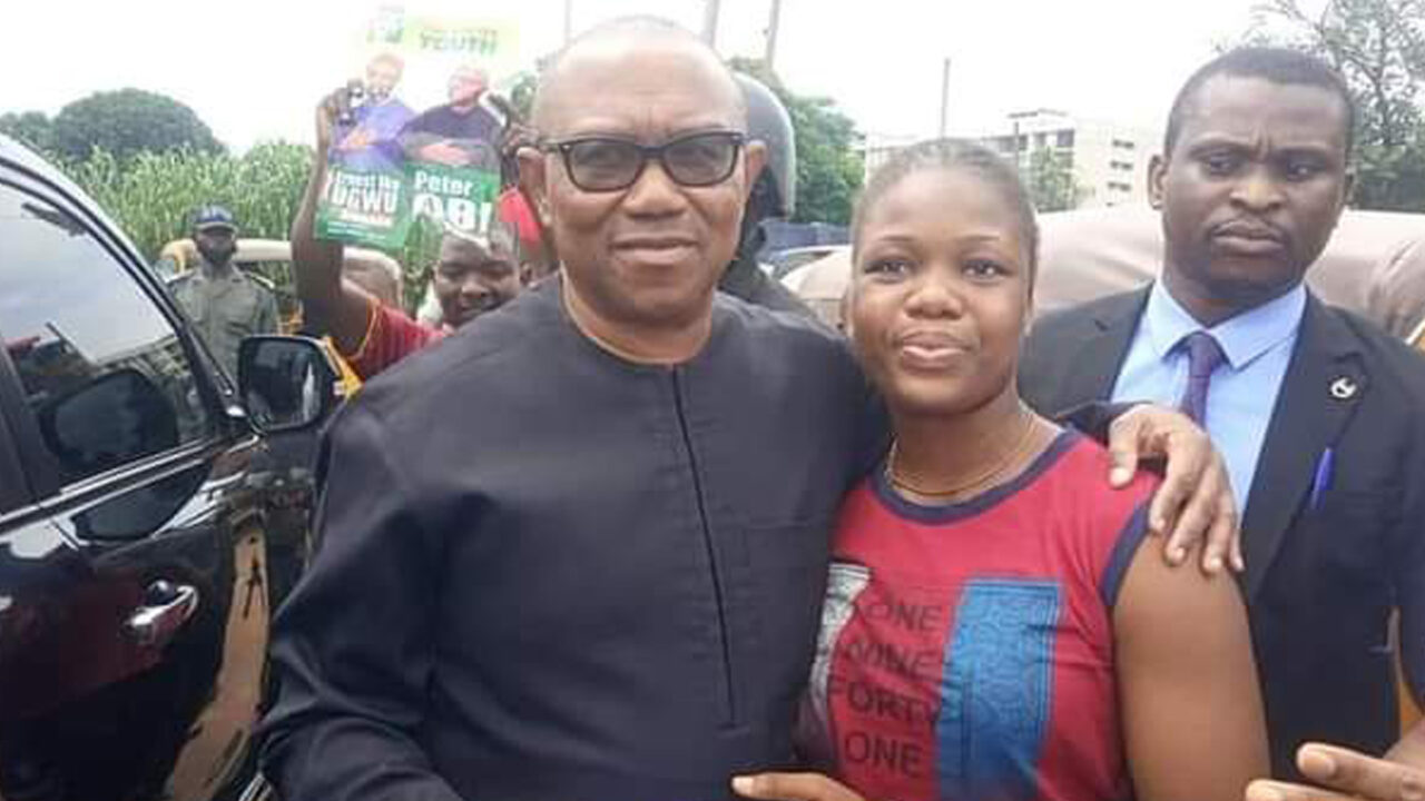 Miss Onyebuchi Gifts Savings to Peter Obi As He Promises to Move Nigeria to Production Nation