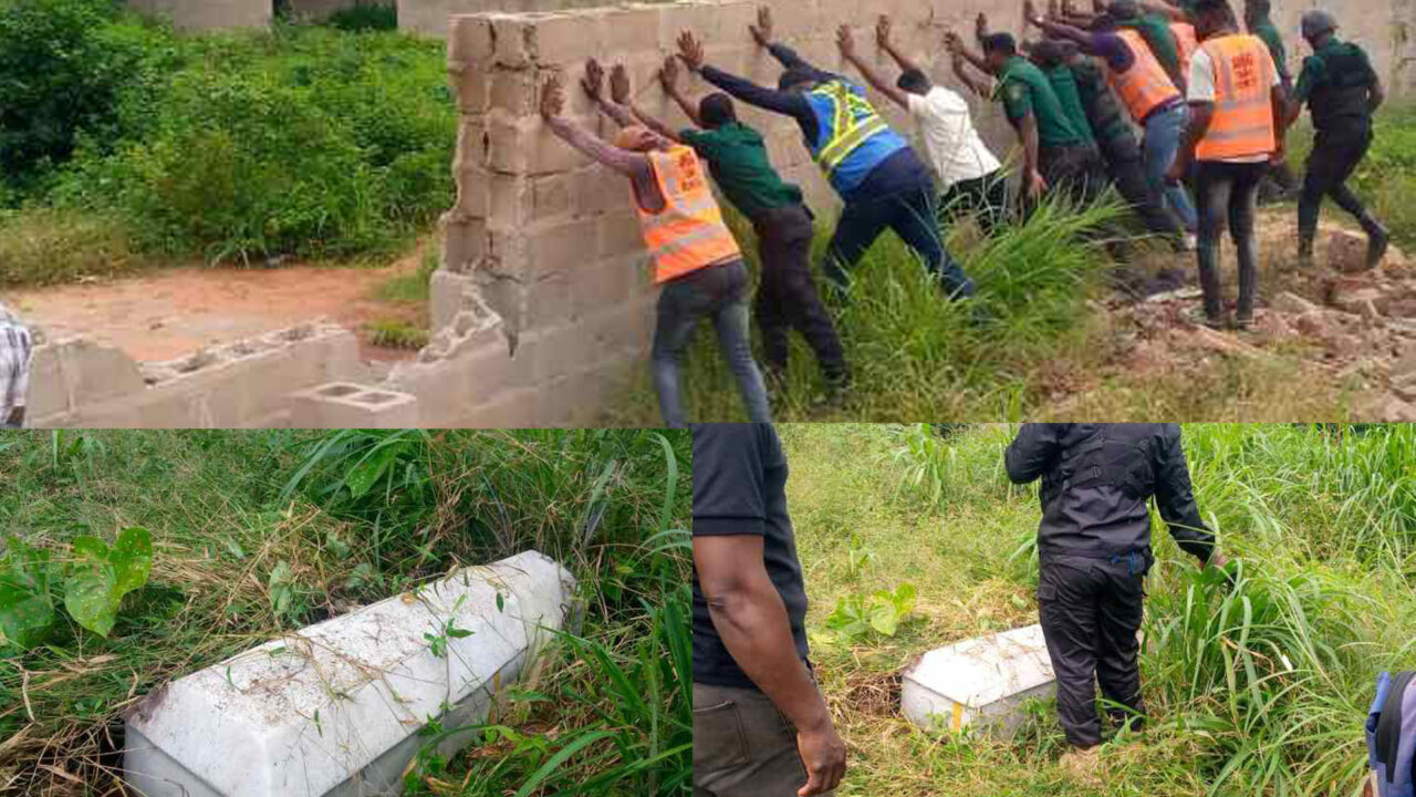 Man Deploys Coffins, Charms to Scare Anambra Govt Away From Reclaiming Land