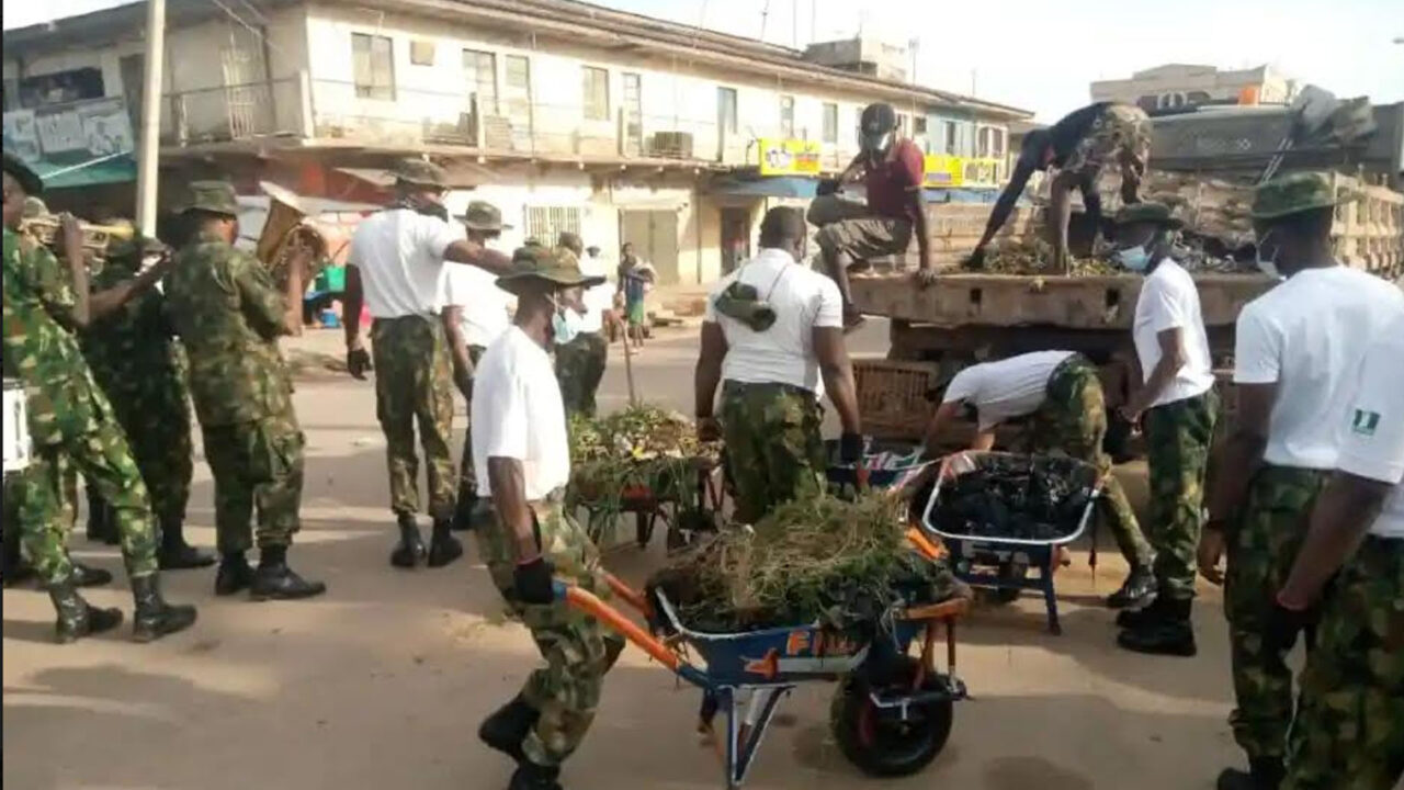 Troops Clears Out Refuse In Sabon Gari, Kano
