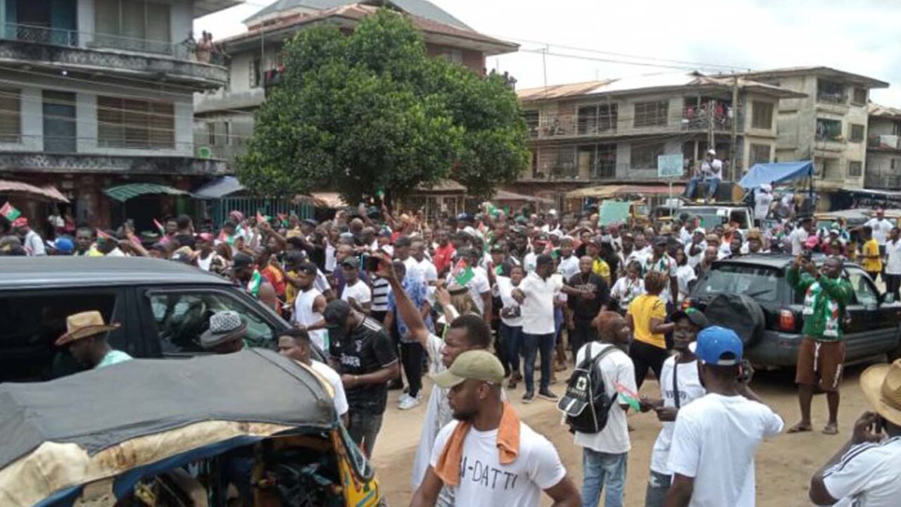 Obidient Movement’ Holds Mega Rally in Onitsha, Shutdown Major Streets