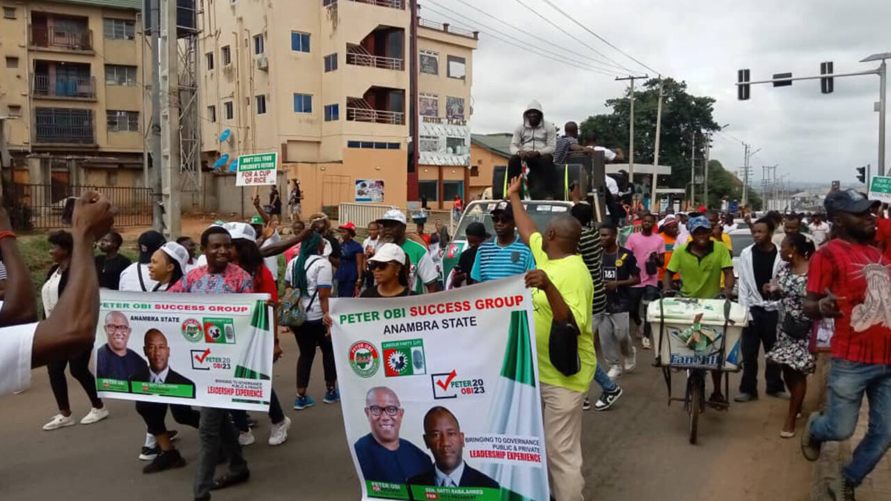 Peter Obi’s Supporters Shutdown Awka