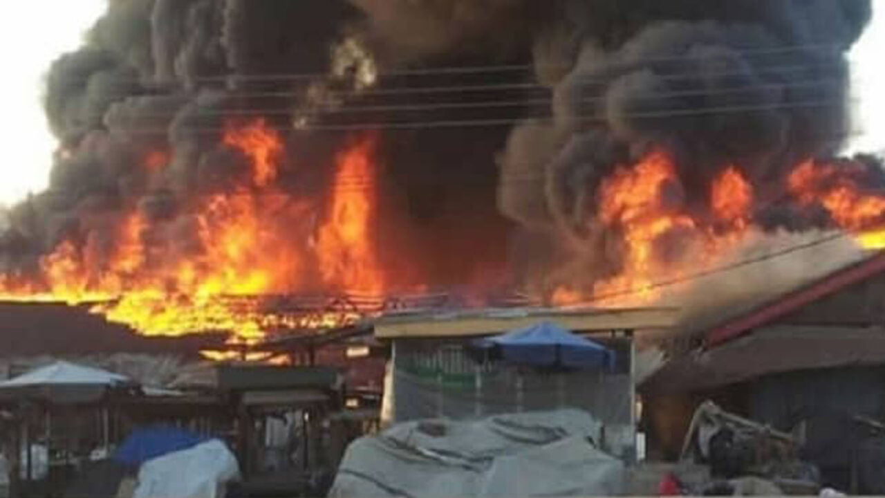 Fire guts two blocks of shops in Onitsha main market