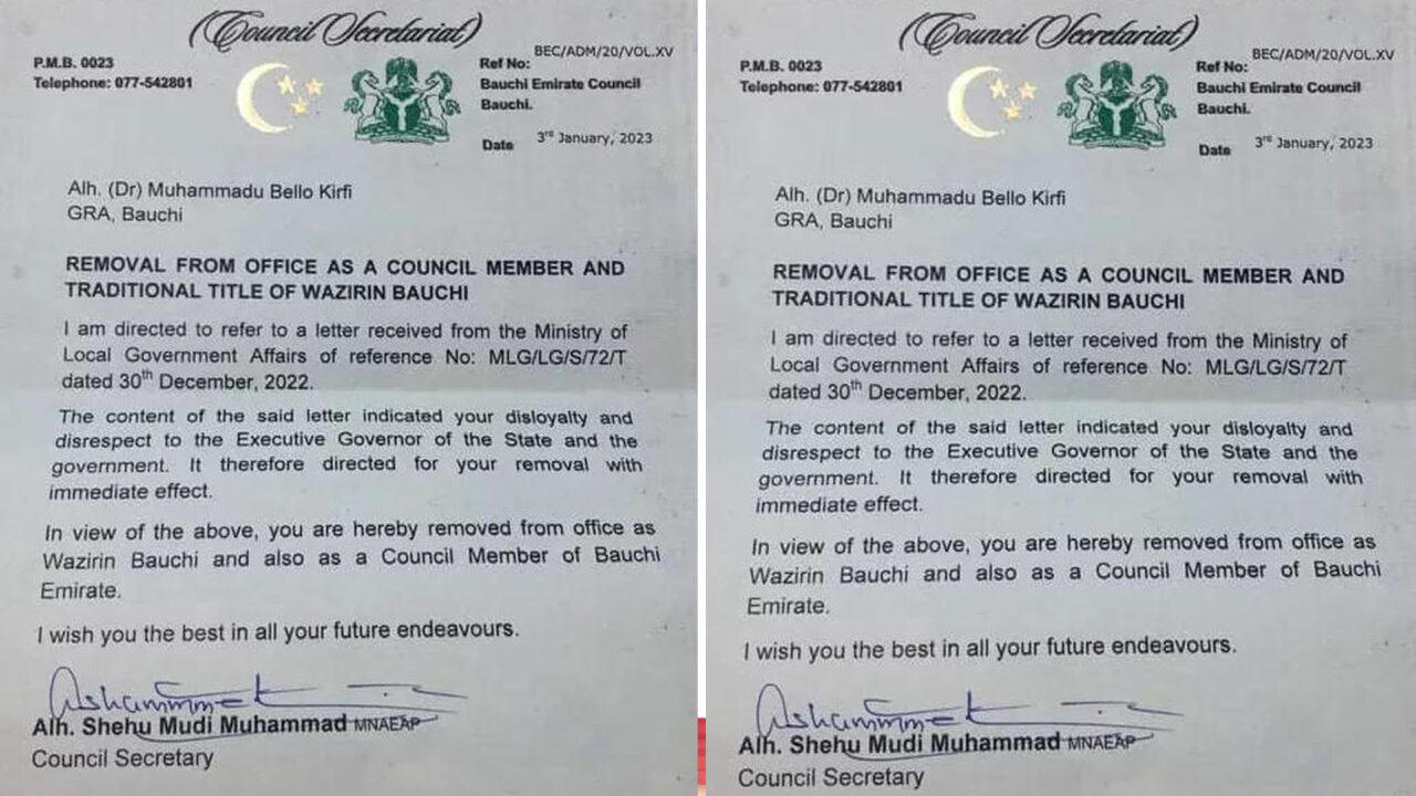 Bauchi Emirate Council Sack Senior Council Member