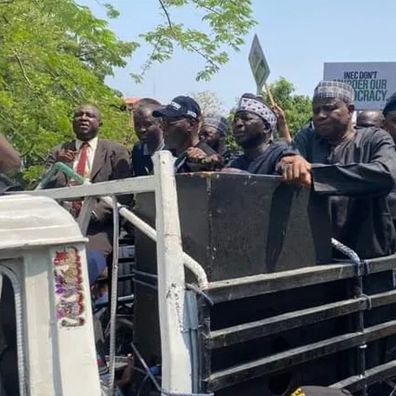 Atiku led Protest At INEC National Headquarters