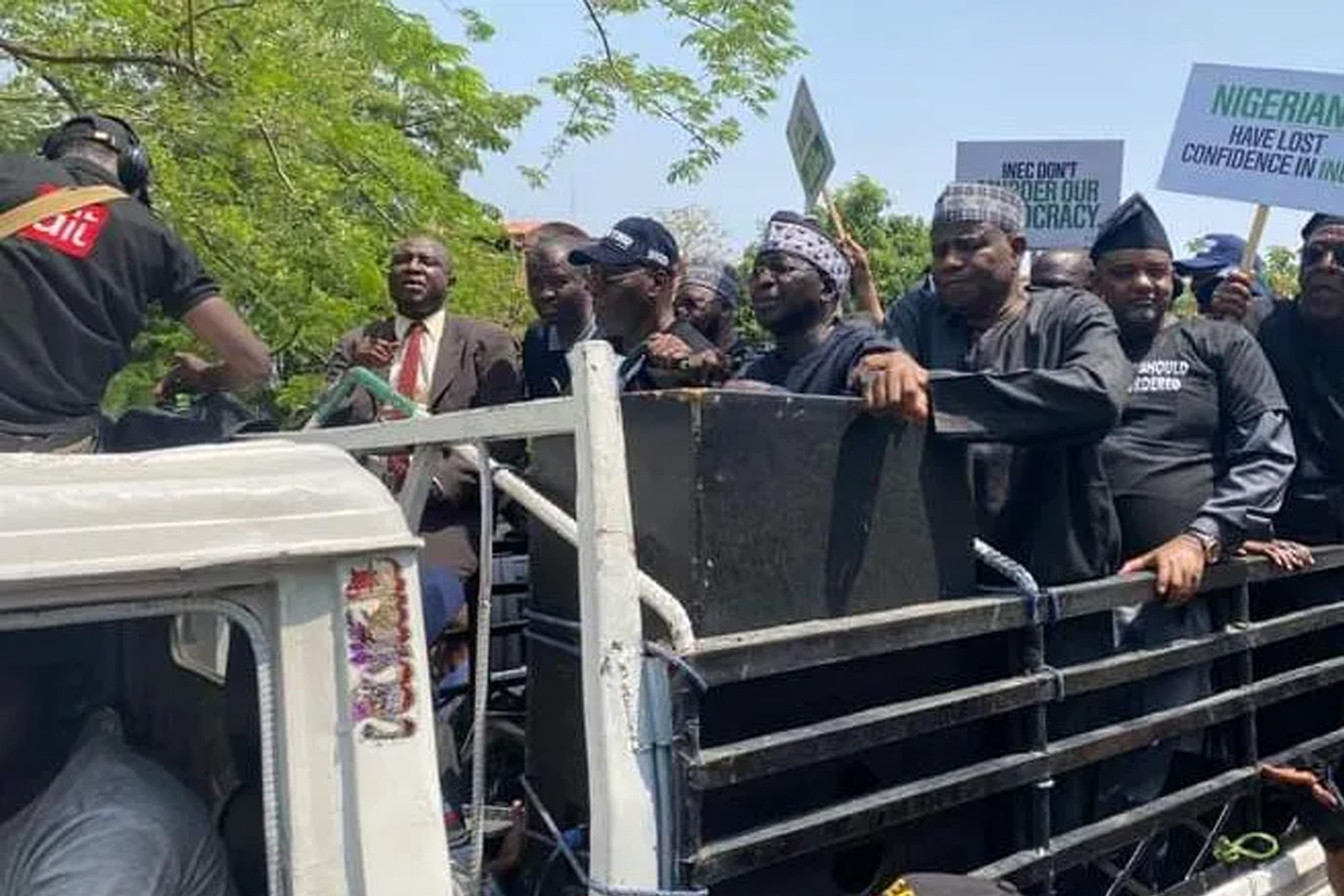 Atiku led Protest At INEC National Headquarters