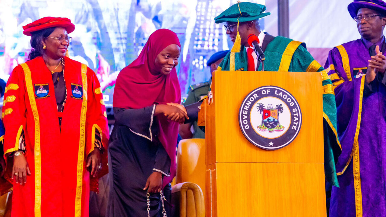 Sanwo-Olu gifts LASU’s best-graduating student, Aminat Yusuf N10m