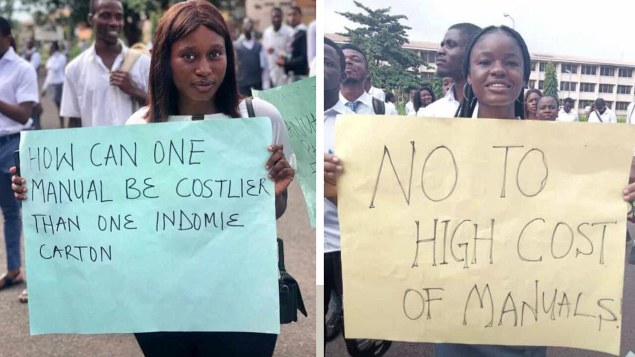 UNN pharmacy students protest against the exorbitant cost of manuals