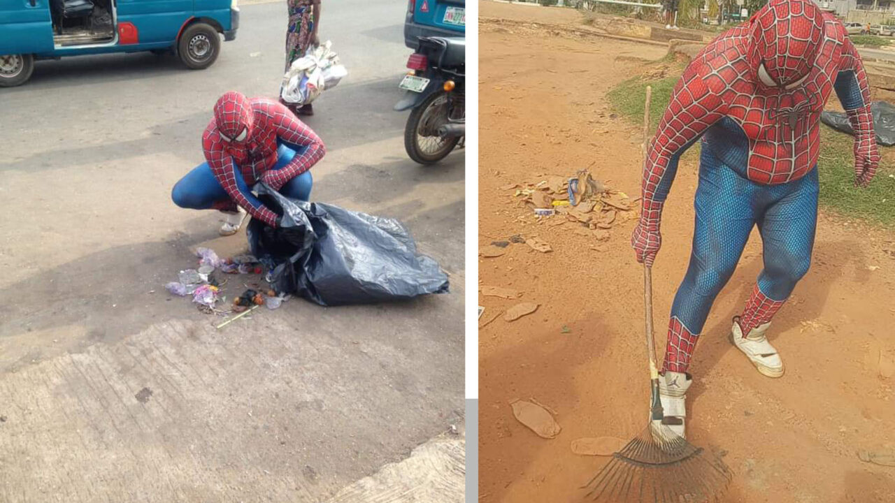 Keeping the streets clean: Nigeria’s Spider-Man embarks on a sole mission