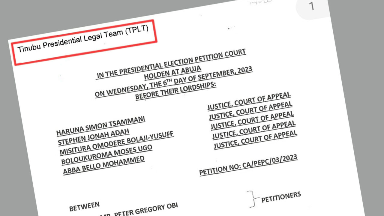 ‘Tinubu Presidential Legal Team’ inscription in copy of court’s judgment stirs controversy