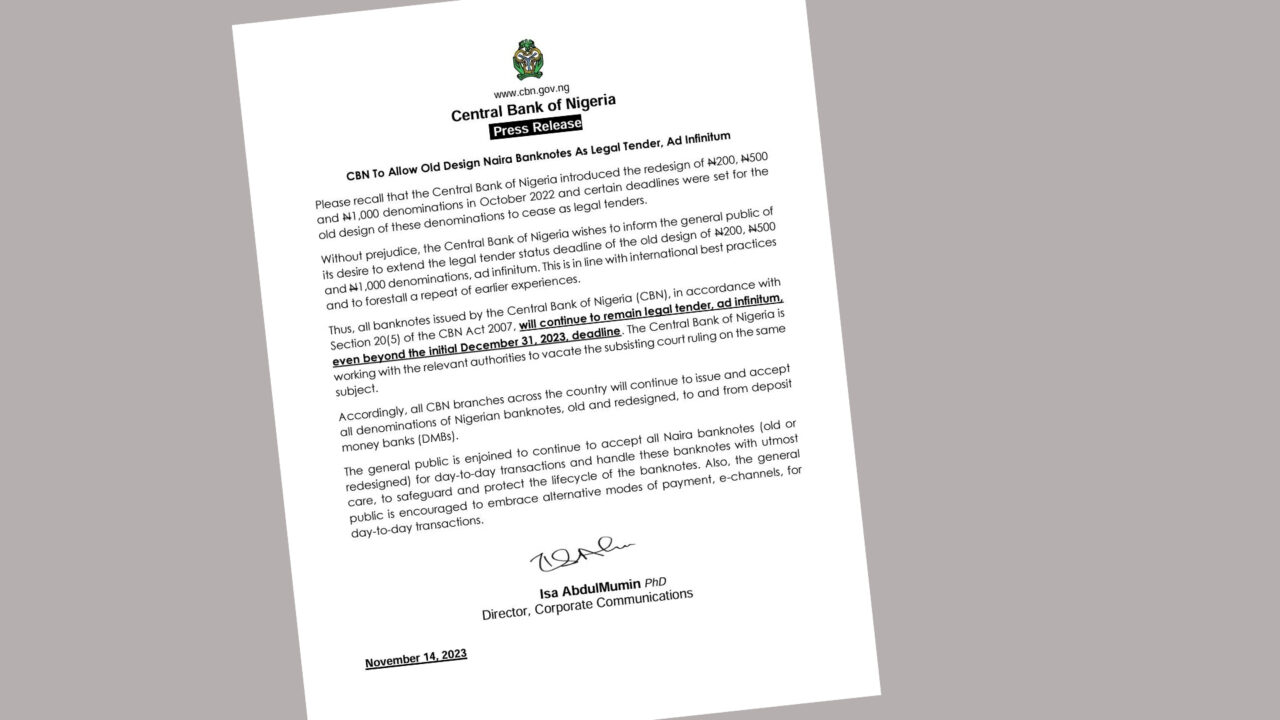 There’s no expiry dates for old N200, N500 and N1000 banknotes – CBN