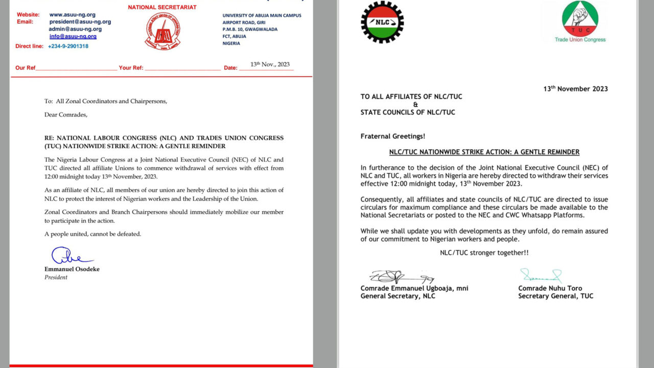 National lockdown as Nigerian workers begin indefinite strike