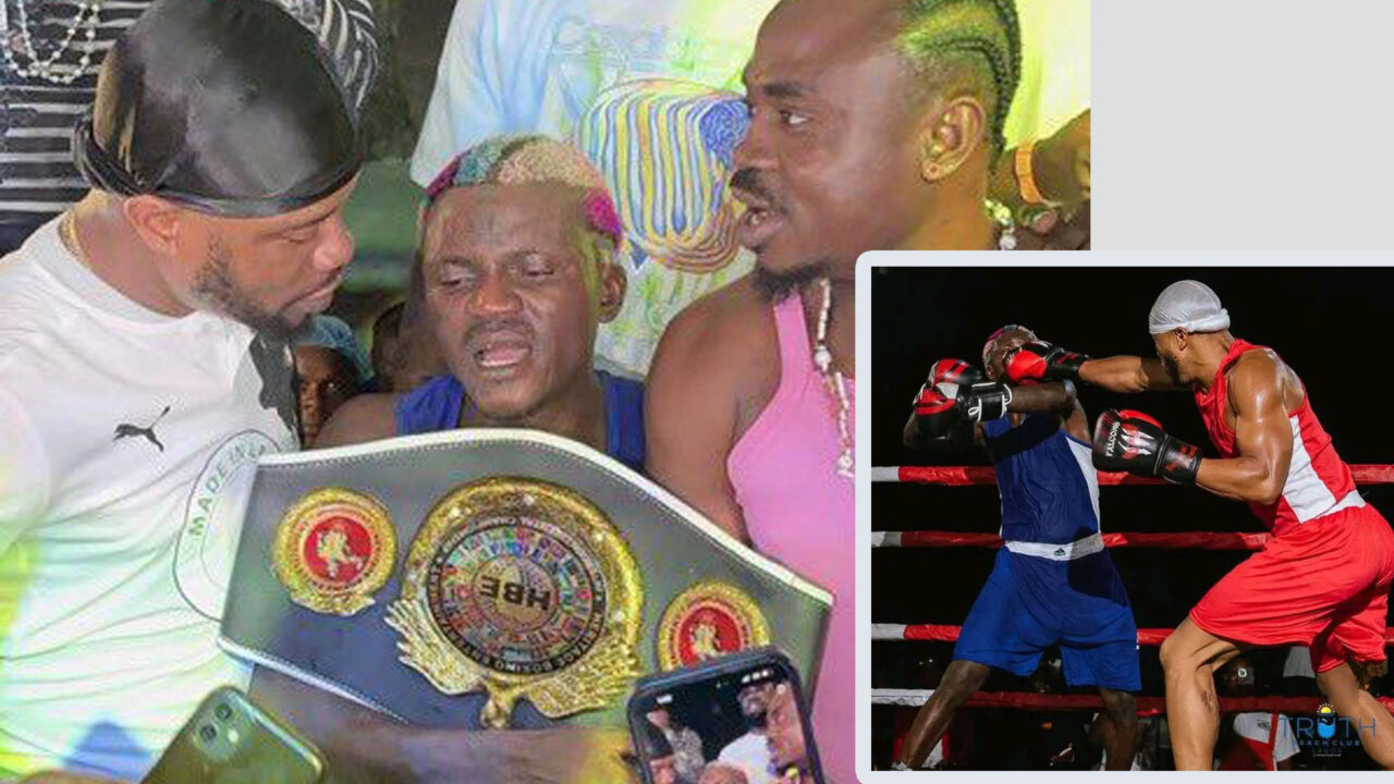 Phenomenal beating: Portable lands heavy punches on Charles Okocha to win boxing match