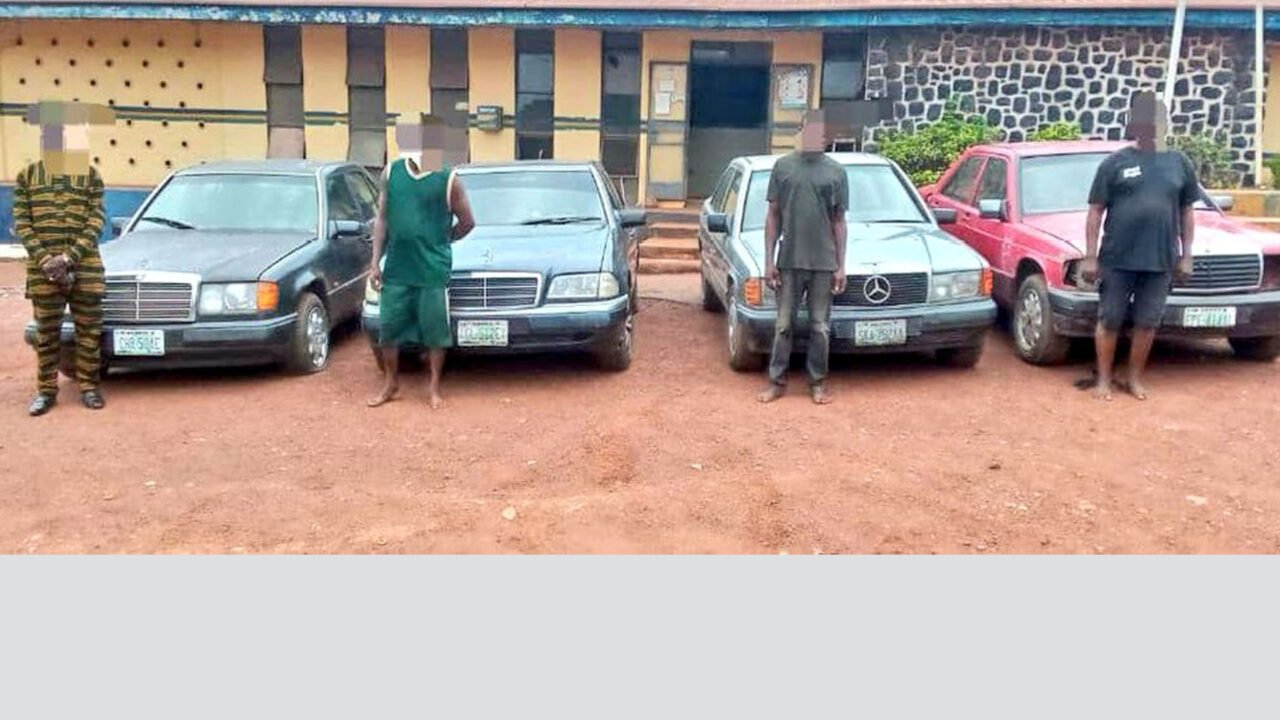 Enugu Police Burst Car Stealing Syndicate, Recover 4 Mercedes Benz Cars