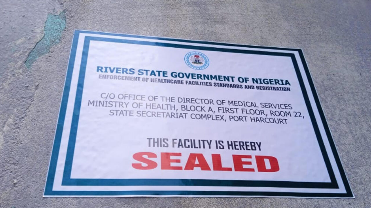 Rivers State Government Seals Illegal Hospital at in Port Harcourt