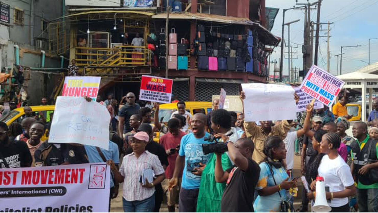 Democracy Day: Protesters Storm Ikeja Under Bridge