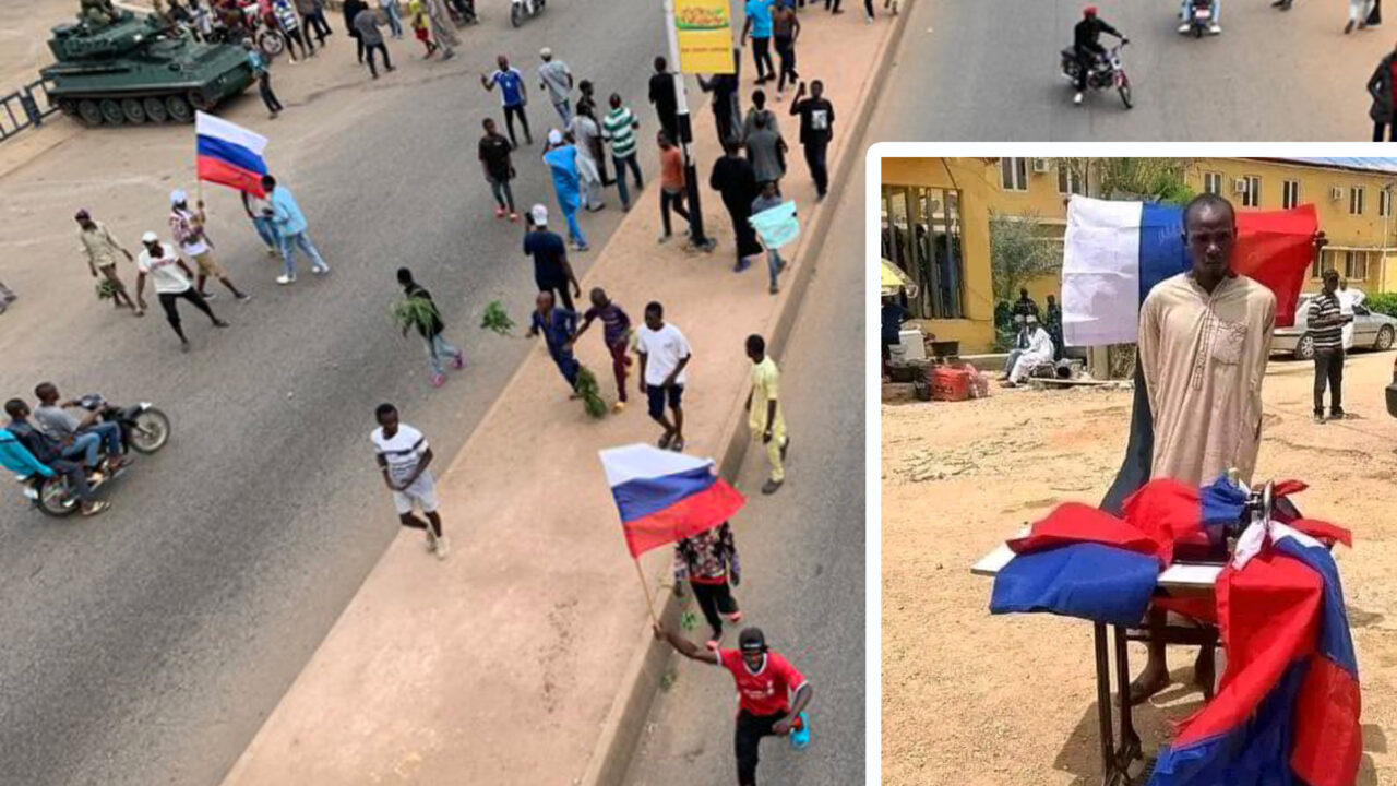 Russian Embassy Denies Endorsing Use of Russian Flags by Protesters