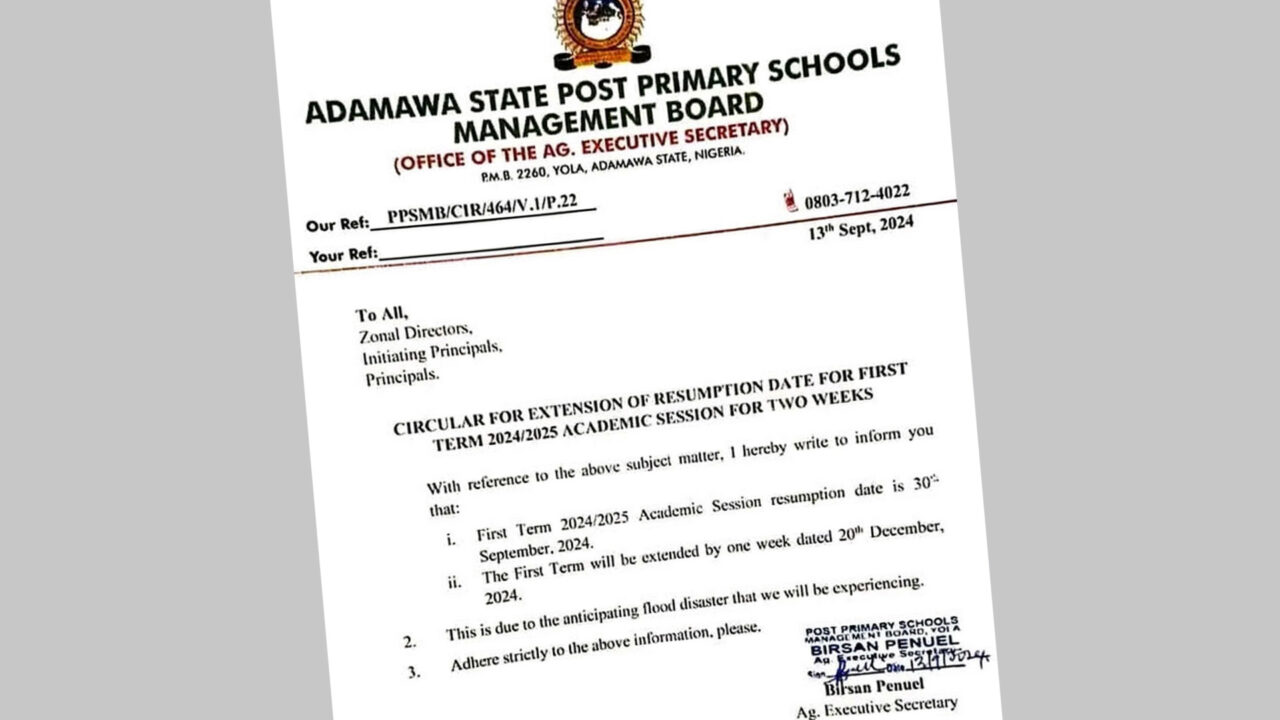 NIMET Alert Eight Local Governments In Adamawa On Impending Flood